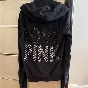 PINK Victoria's Secret Black Sequin Sweater